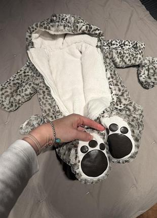 Теплий плюшевий комбінезон mothercare 3–6 міс 60–68 см леопард
