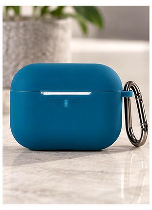 Силиконовый чехол с карабином для airpods 4 зеленый