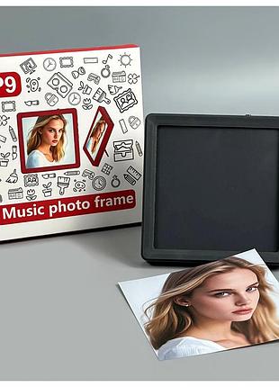 Рамка для фото та bluetooth колонка 10x10 см чорна для фотографій модель р9