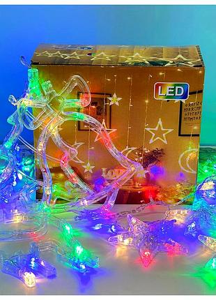 Гирлянда штора 138led 3.5м 1м rgb 220v для украшения интерьера
