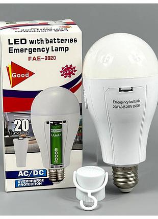 Светодиодная лампа 20w для кемпинга белая пластик fat-3920 без аккумулятора в комплекте