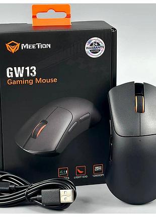 Беспроводная игровая мышь meetion gw13 800-12800dpi 400mah черная для пк и ноутбука