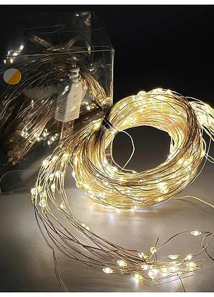 Гирлянда конский хвост 400led 2м теплый белый usb 20 штук