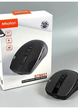 Беспроводная мышь meetion btm031 3200dpi bluetooth 24g usb type-c для пк и ноутбука черная