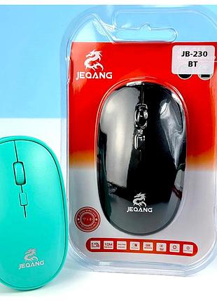 Бездротова мишка bluetooth jeqang jb-230 бірюзова з вбудованим акумулятором універсальна