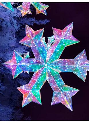 Светодиодный ночник 50 см теплый белый пластиковый для дома snowflake на батарейках без упаковки