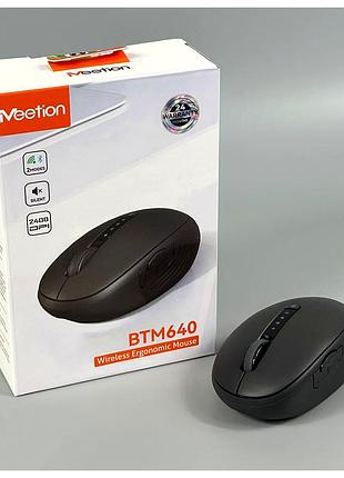 Беспроводная мышь meetion btm640 2400dpi bluetooth 2.4g usb type-c для пк и ноутбука черная