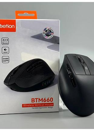 Беспроводная мышка meetion btm660 2400dpi bluetooth 2.4g type-c для пк и ноутбука серый цвет