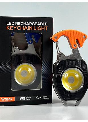 Фонарь зажигалка w5147 аккумуляторный светодиодный белый красный магнитный с набором отверток оранжевый