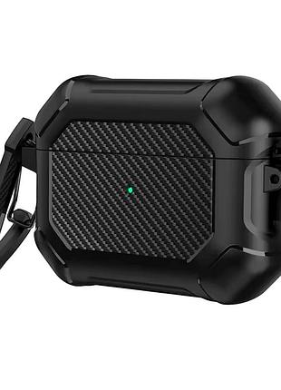 Чохол maxjoy для pods pro 3 чорний із пластику з карбоновою текстурою