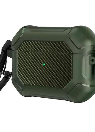 Чохол maxjoy для pods pro 3 з вуглецевого волокна колір хакі