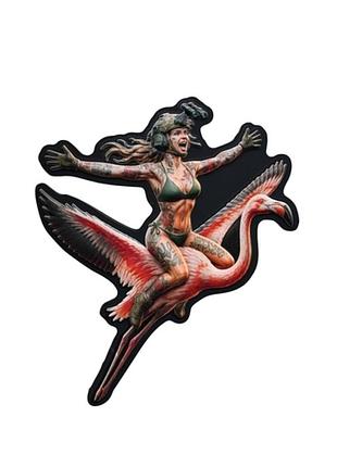 Пвх патч (шеврон) “flamingo girl”