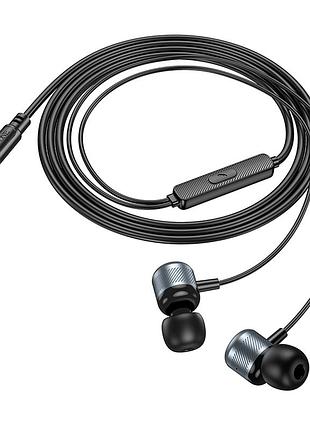 Навушники borofone bm93 platino 3.5 mm 10 мм динамік 1.2 м кабель сірий із мікрофоном