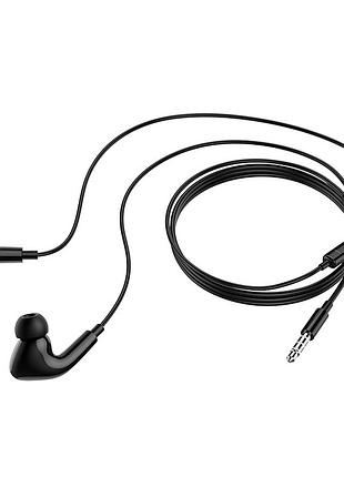 Навушники hoco m1 pro 3.5mm з мікрофоном 12 мм чорні вакуумні з кабелем 1.2 м