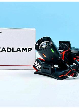 Налобный фонарь bl-t207 2 аккумулятора 18650 zoom type-c черный