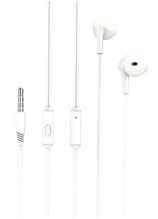Навушники вкладки з мікрофоном 3.5 mm довжина кабелю 1.15 м білі xo ep39 half