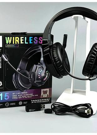 Наушники компьютерные onikuma b15 gaming с микрофоном 50 мм 3 режима подключения черные