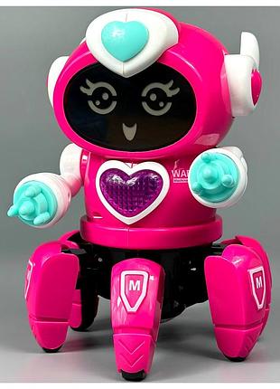 Интерактивная игрушка робот танцующий с музыкой 18 см розовый bot robot lady zr142-3 для детей от 3 лет