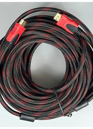 Кабель hdmi to hdmi 15м v1.4 черный в тканевой оболочке для подключения устройств