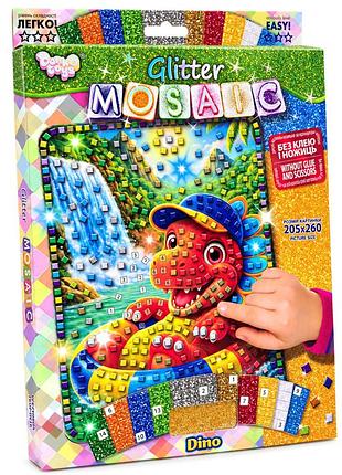 Креативное творчество "блестящая мозаика dino" бм-04-07 серии "glitter mosaic"