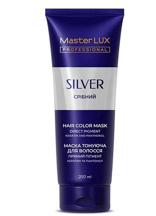 Маска тонуюча для волосся master lux professional срібна, 200 мл