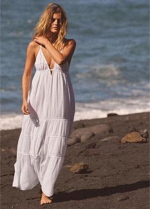 Zara, муслінова, сукня, плаття, платье, довге, натуральне