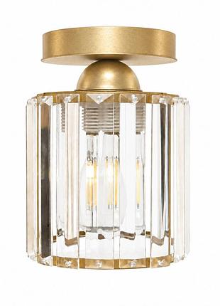 Світильник стельовий msk electric brillante зі скляним плафоном е27 золото nl 121250 gd