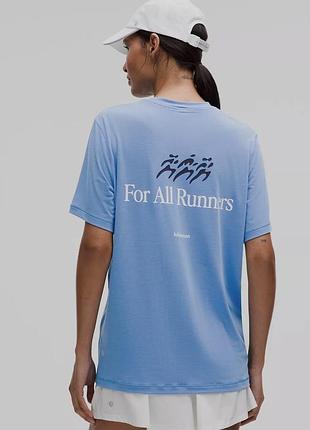 Футболка lululemon jersey training short sleeve run graphic women’s 2 pool blue