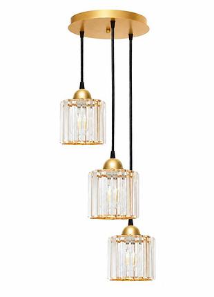 Светильник подвесной msk electric brillante подвес на три плафона на круглой основе nl 12112-3r gd