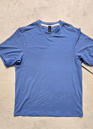 Футболка lululemon zeroed in short sleeve men’s xs pool blue cotton blend training shirt