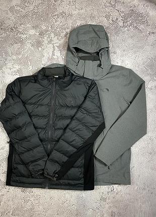 Мембранна куртка the north face 3в1 з пуховим підкладом тепла водонепроникна куртка the north face