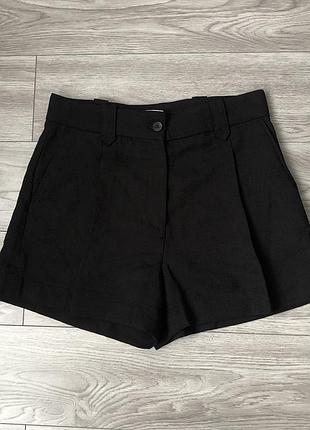 Базові жіночі чорні класичні шорти з високою посадкою h&m