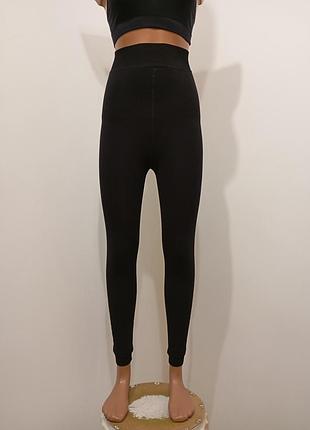 Теплые зимние бесшовные леггинсы лосины на меху primark, размер s/m