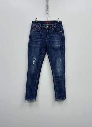 Оригінальні джинси dolce & gabbana w distressed denim straight skinny jeans blue