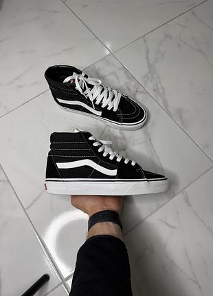 Оригінальні високі кеди vans sk8-hi black/white — 38.5 розмір (24.5 см)