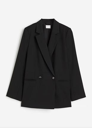 Чорний подовжений піджак / жакет / блейзер від h&m