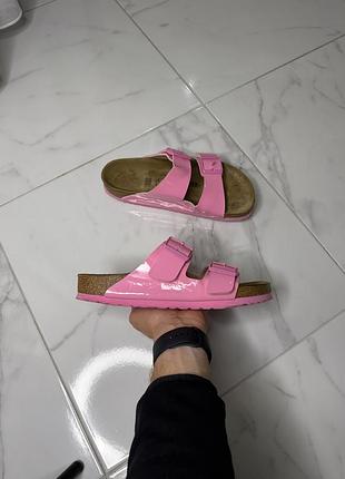 Оригінальні шльопанці birkenstock arizona patent pink — 38 розмір (24.5 см)
