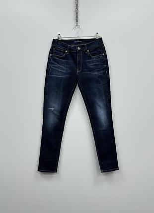 Оригінальні джинси dolce & gabbana distressed denim skinny straight jeans navy