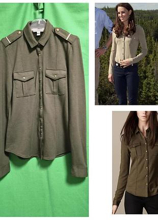 Сорочка трикотаж із шерстю, на кнопках, з кишенями та погонами burberry brit