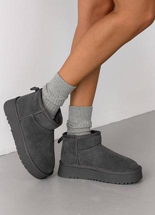 Серые женские угги на зиму