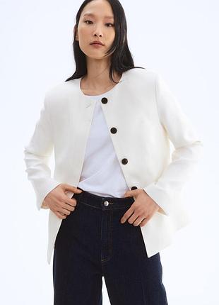 H&m блейзер елегантного крою, без коміра р.l