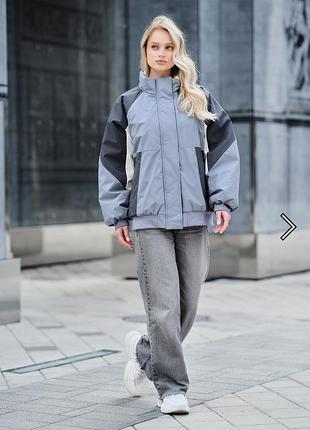 Куртка жіноча oversize демісезонна сіра