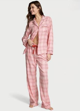 Піжама фланелева сорочка штани victoria’s secret розмір s, m. вікторія сікрет