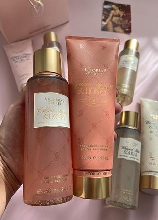 Парфумрваий набір косметики victoria’s secret golden apricot & honey — набір міст 250 мл + лосьйон 236 мл 🍑🍯