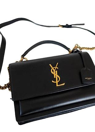 Шикарная кожаная женская сумка yves saint laurent.