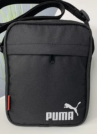 Сумка чорна спорт puma, барсетка чоловіча пума
