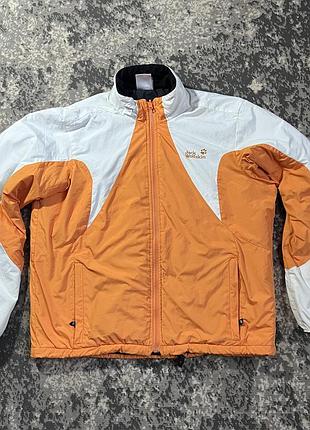 Вітровка чоловіча jack wolfskin біла, помаранчева