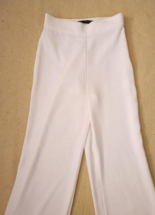 Широкие женские белые брюки палаццо xs, zara 5