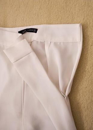 Широкие женские белые брюки палаццо xs, zara 8