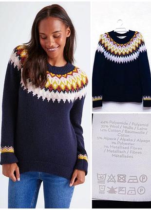 Жіночій теплий светр вовна альпака boden emma fair isle, р.  xs/s
